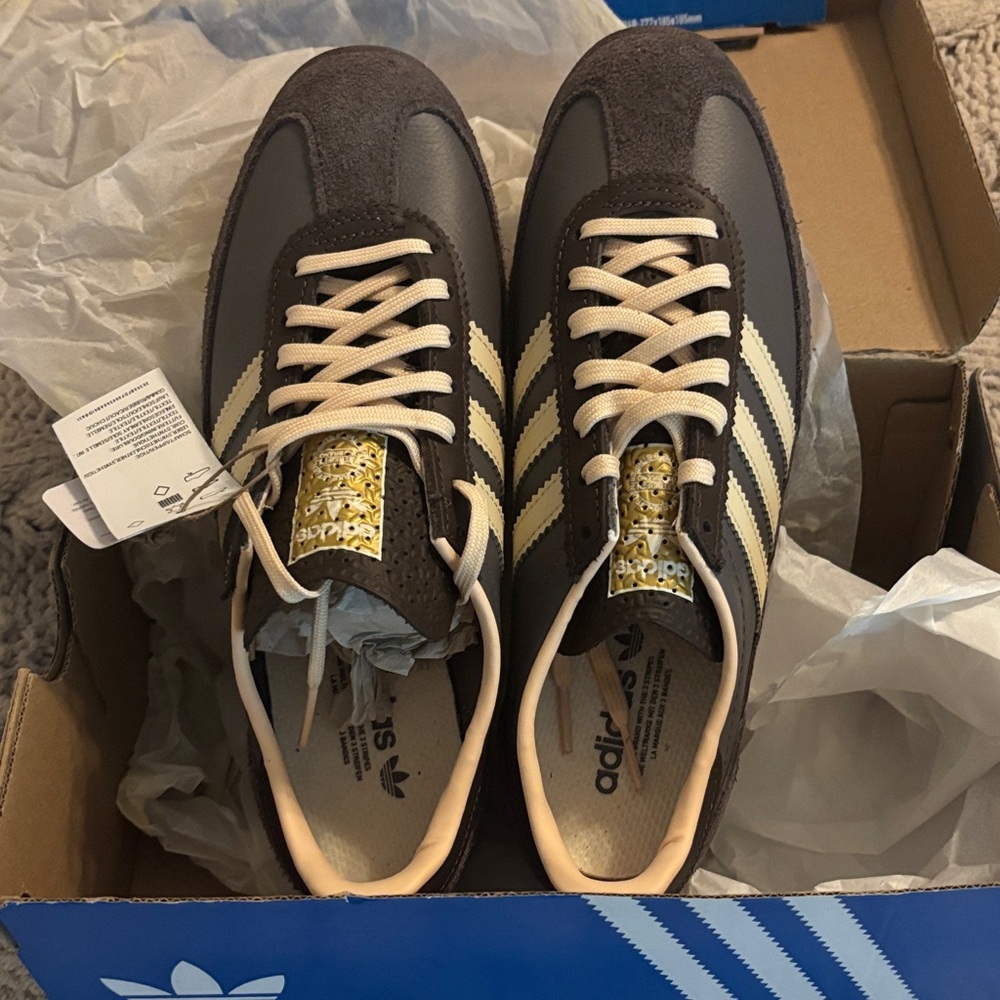 Adidas Brown and Cream Retro Runner Sneakers (SL 72 OG Women) - Picture 4 of 6